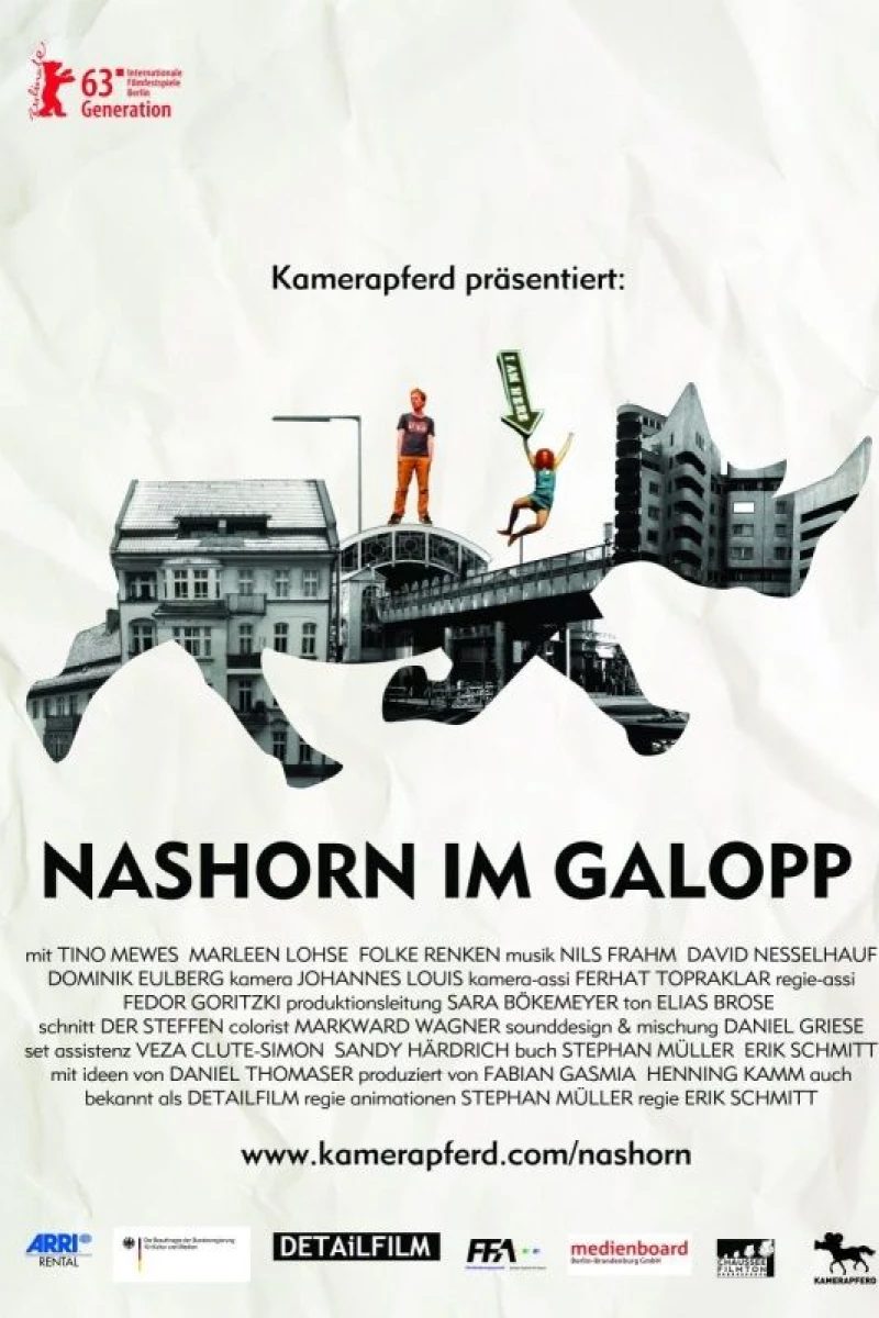 Nashorn im Galopp Poster